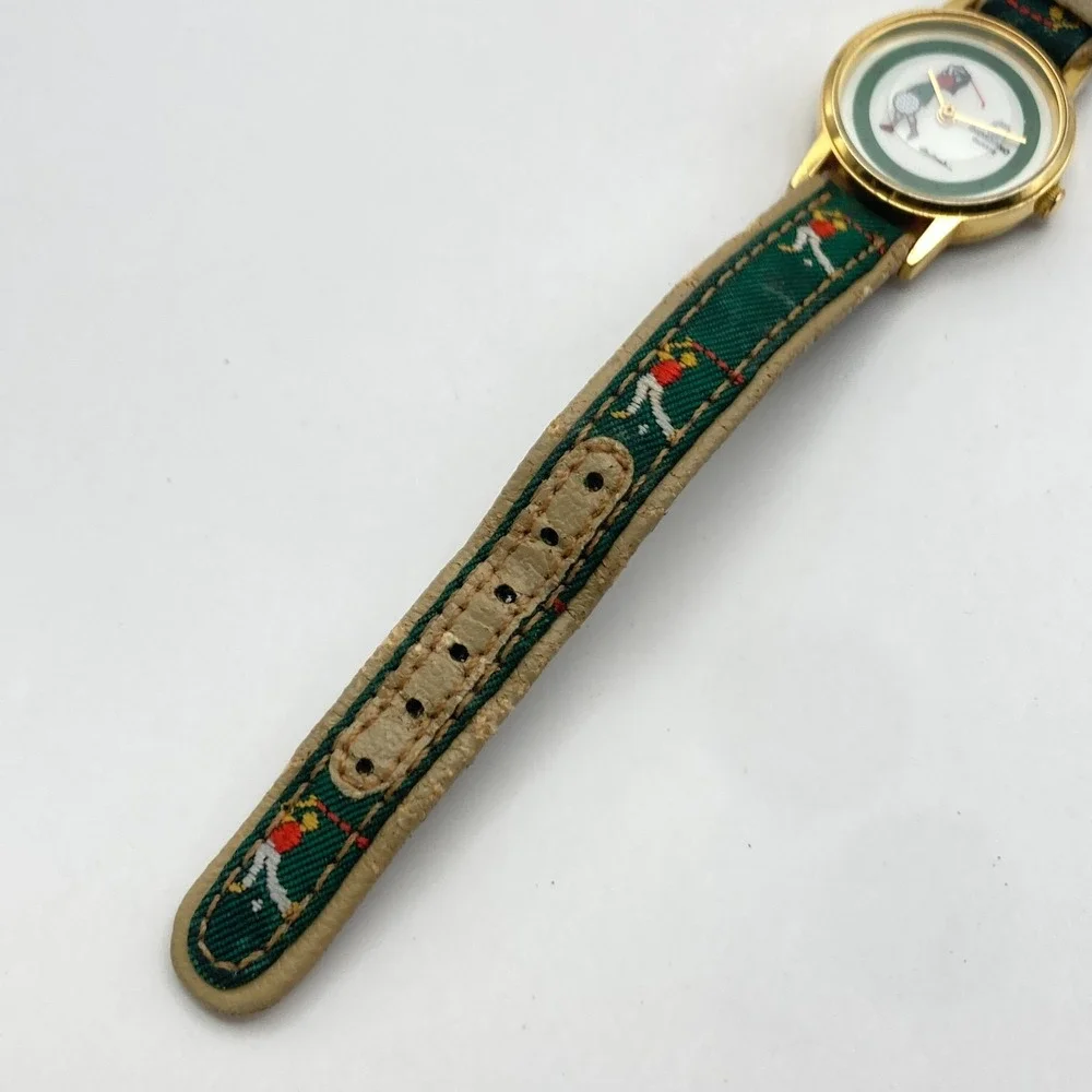 Vintage Giordano Women's Watch Golf Gold Tone Rotating Ball New Battery SMALL 7
